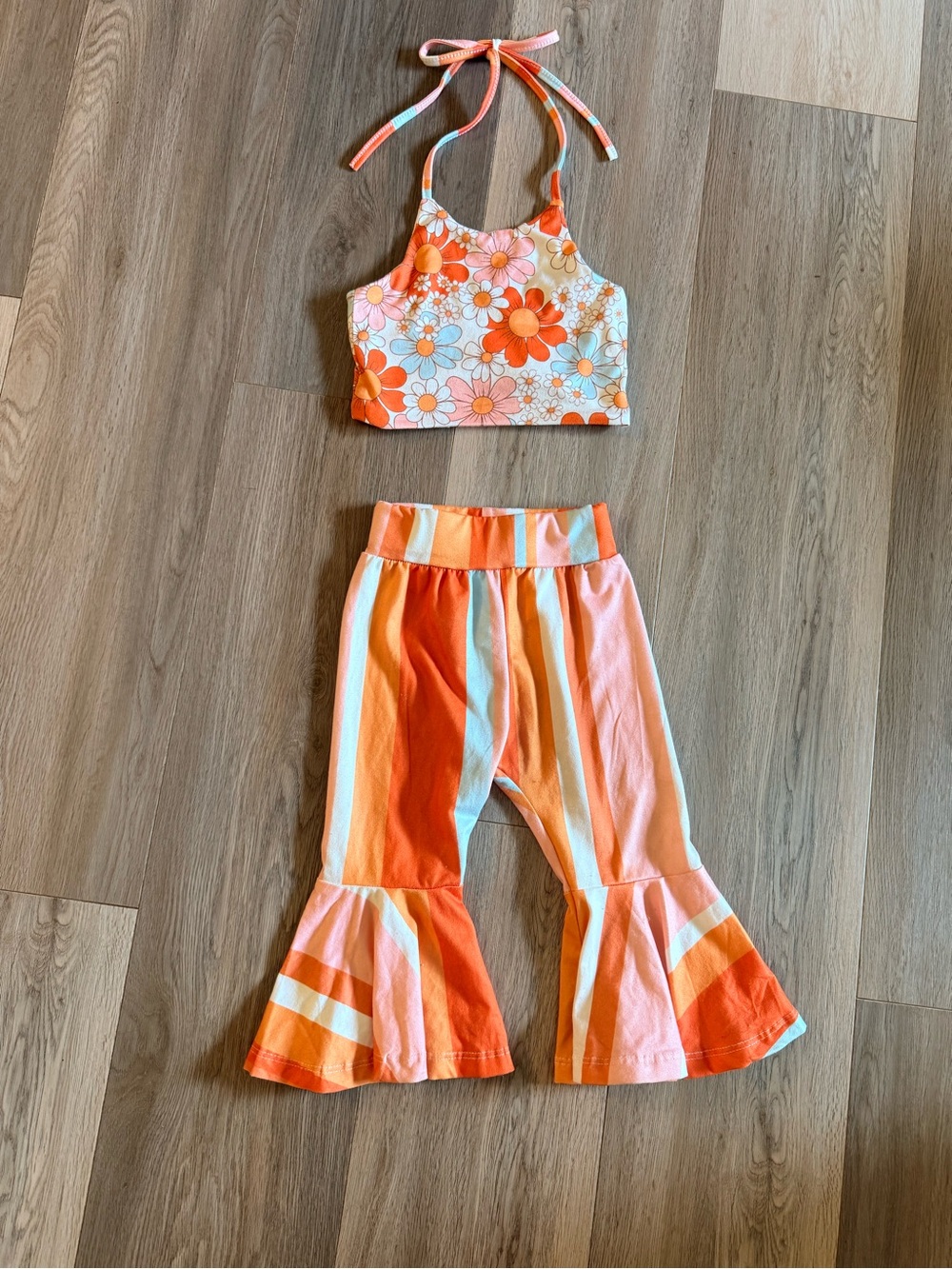 Halter & bell bottom flower outfit | 18-24 months